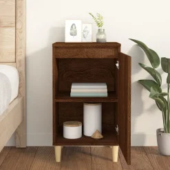 vidaXL Sängbord rökfärgad brun ek 40x35x70 cm konstruerat trä