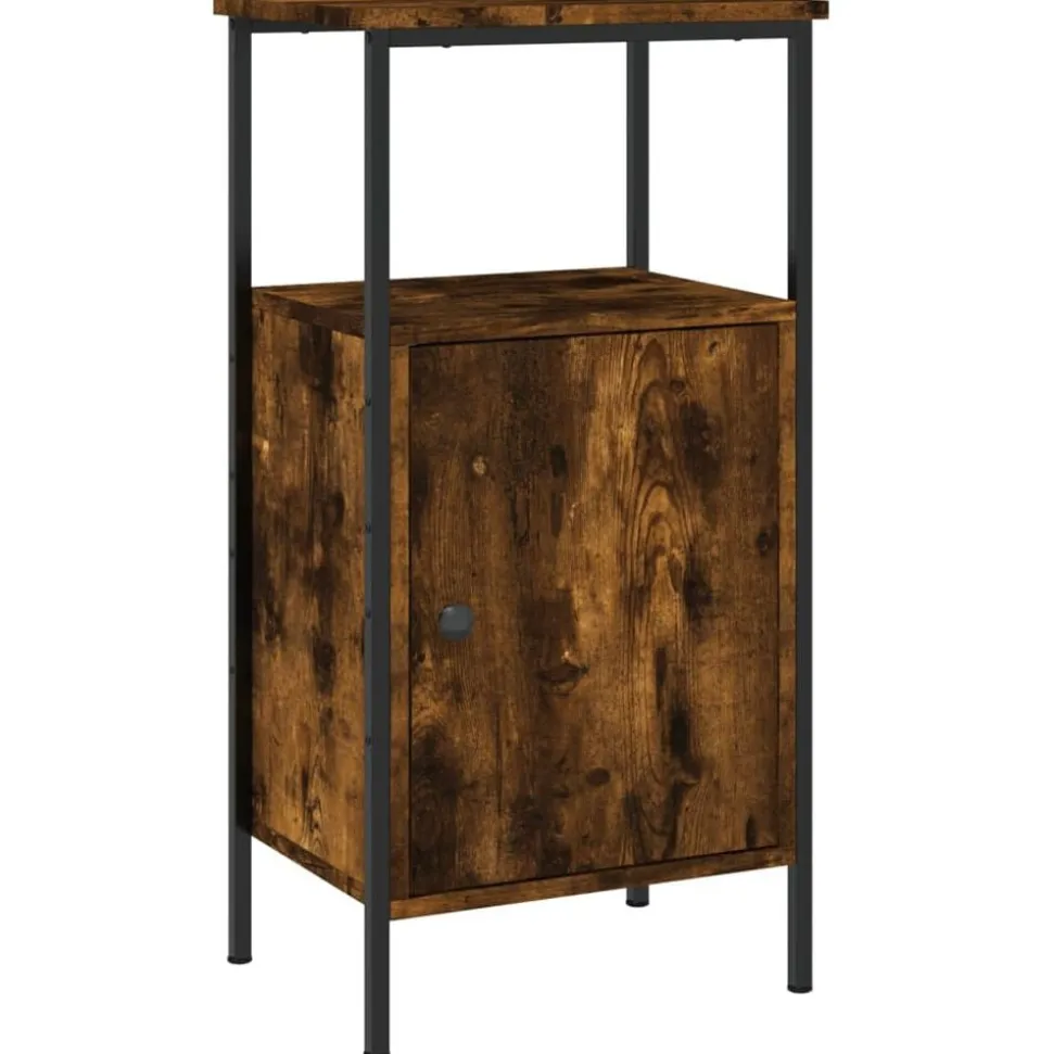 vidaXL Sängbord rökfärgad ek 41x31x80 cm konstruerat trä