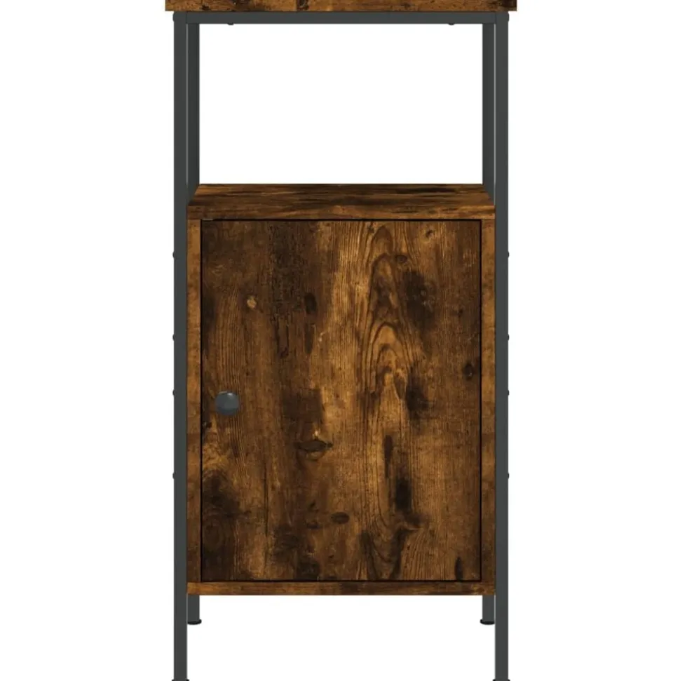 vidaXL Sängbord rökfärgad ek 41x31x80 cm konstruerat trä