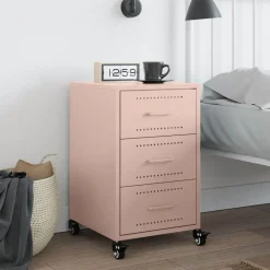 Discount vidaXL Sängbord 36x39x59 cm stål Rosa