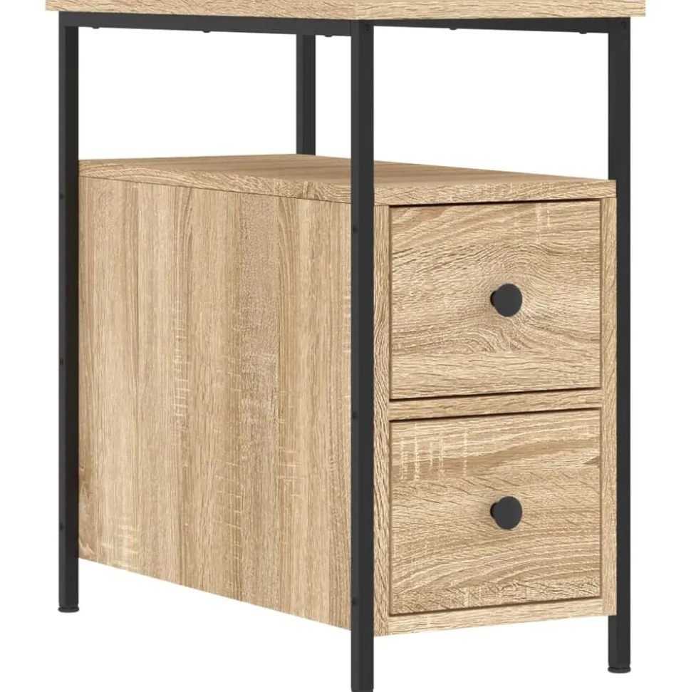 vidaXL Sängbord sonoma-ek 30x60x60 cm konstruerat trä