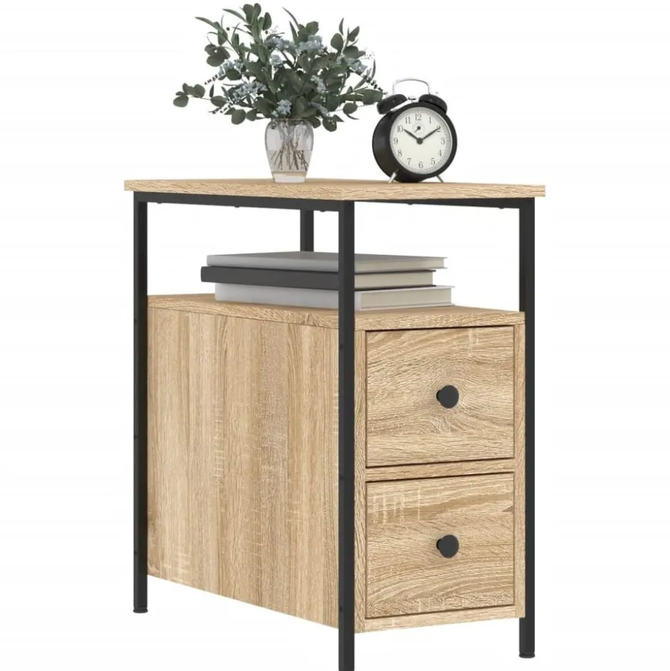 vidaXL Sängbord sonoma-ek 30x60x60 cm konstruerat trä