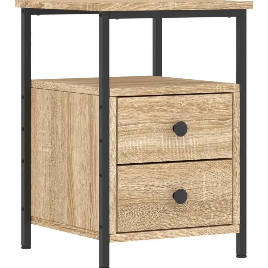vidaXL Sängbord sonoma-ek 34x35,5x50 cm konstruerat trä Sonoma ek