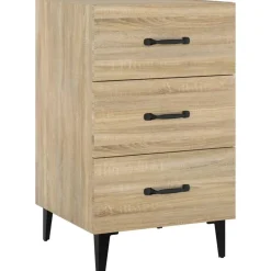 vidaXL Sängbord sonoma-ek 40x40x66 cm konstruerat trä