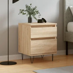 Outlet vidaXL Sängbord sonoma-ek 40x35x50 cm konstruerat trä Sonoma ek
