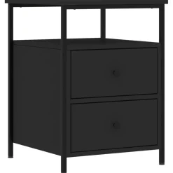 New vidaXL Sängbord 44x45x60 cm konstruerat trä Svart