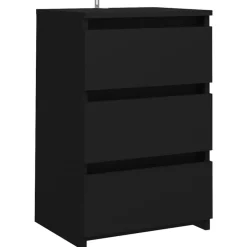 Clearance vidaXL Sängbord 40x35x62,5 cm konstruerat trä Svart