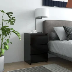 Clearance vidaXL Sängbord 40x35x62,5 cm konstruerat trä Svart