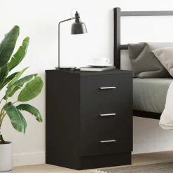 New vidaXL Sängbord 38x35x56 cm konstruerat trä Svart