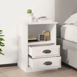 vidaXL Sängbord vit 43x36x60 cm