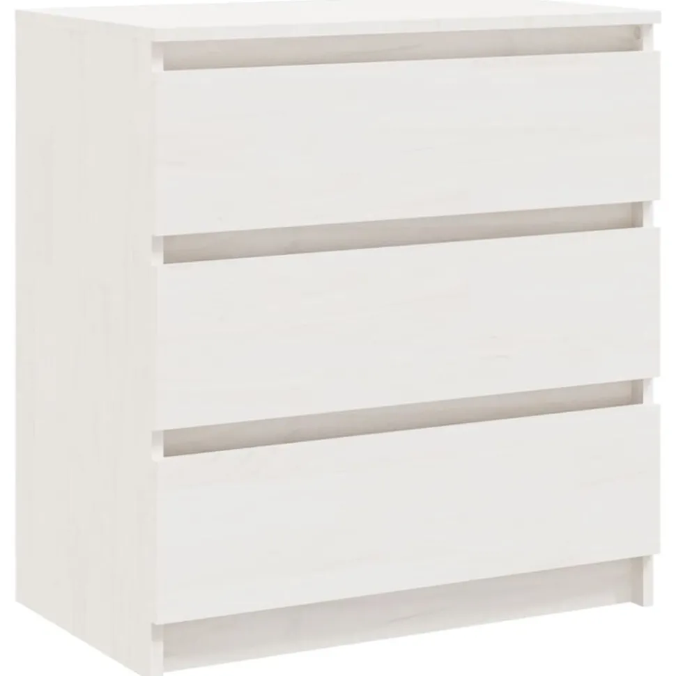 vidaXL Sängbord vit 60x36x64 cm massiv furu