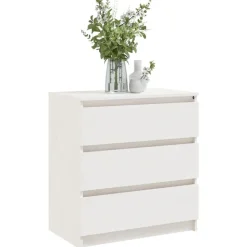 vidaXL Sängbord vit 60x36x64 cm massiv furu