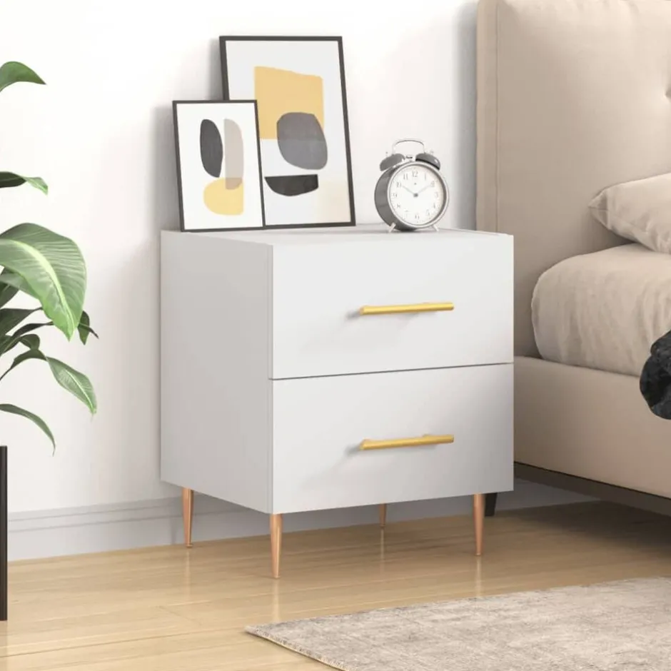 Discount vidaXL Sängbord 40x35x47,5 cm konstruerat trä Vit