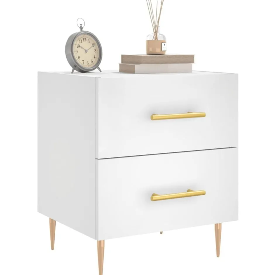 Discount vidaXL Sängbord 40x35x47,5 cm konstruerat trä Vit