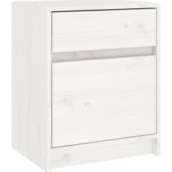 vidaXL Sängbord vit 40x31x50 cm massiv furu