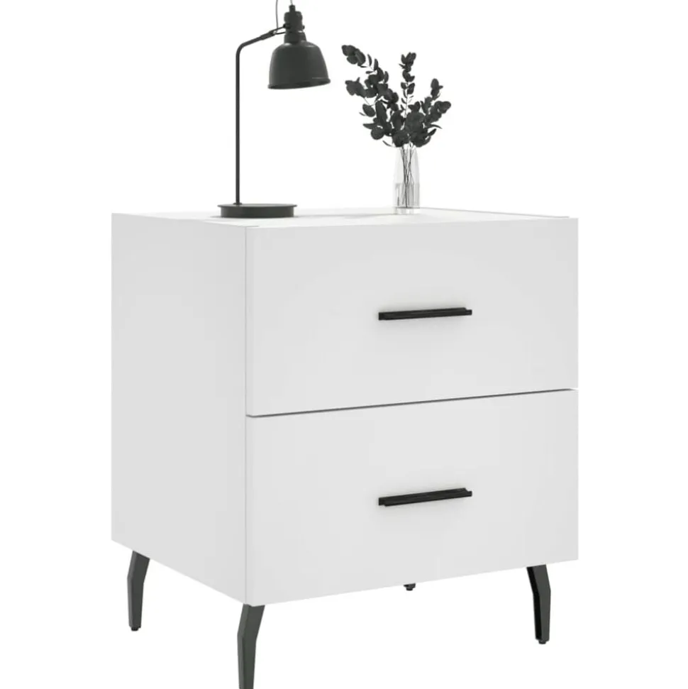 vidaXL Sängbord vit 40x35x47,5 cm konstruerat trä