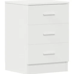 New vidaXL Sängbord 38x35x56 cm konstruerat trä Vit