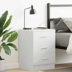 New vidaXL Sängbord 38x35x56 cm konstruerat trä Vit