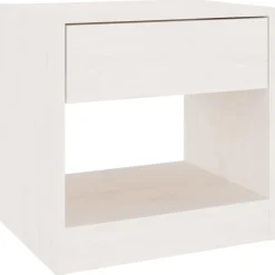 Hot vidaXL Sängbord 40x31x40 cm massiv furu Vit