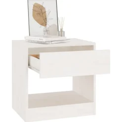 Hot vidaXL Sängbord 40x31x40 cm massiv furu Vit