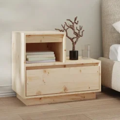 vidaXL Sängbord 60x34x51 cm massiv furu