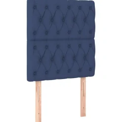 vidaXL Sänggavel blå 80x7x118/128 cm tyg