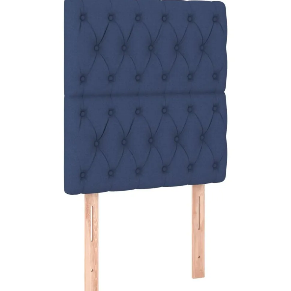 vidaXL Sänggavel blå 80x7x118/128 cm tyg