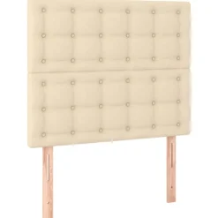 Discount vidaXL Sänggavel creme 80x5x118/128 cm tyg Kräm