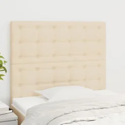 Discount vidaXL Sänggavel creme 80x5x118/128 cm tyg Kräm