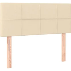 vidaXL Sänggavel gräddvit 80x5x78/88 cm tyg