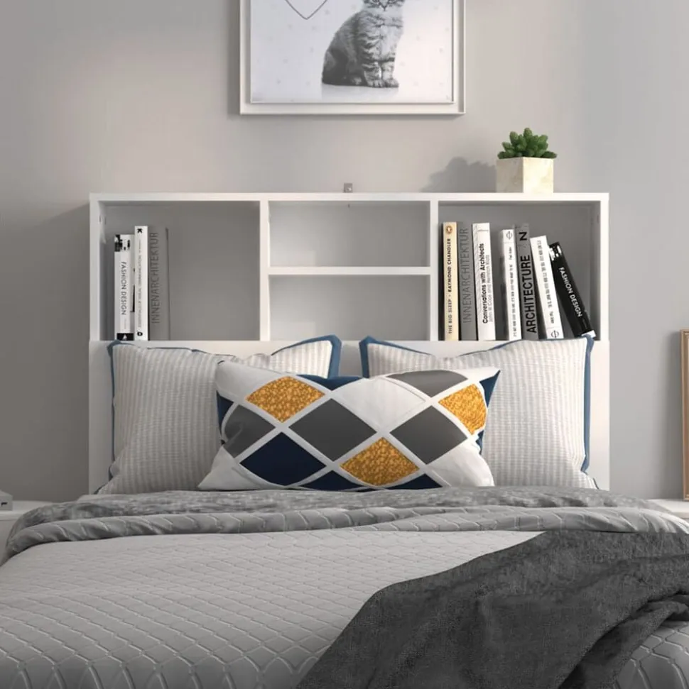 vidaXL Sänggavel med förvaring vit 100x19x103,5 cm
