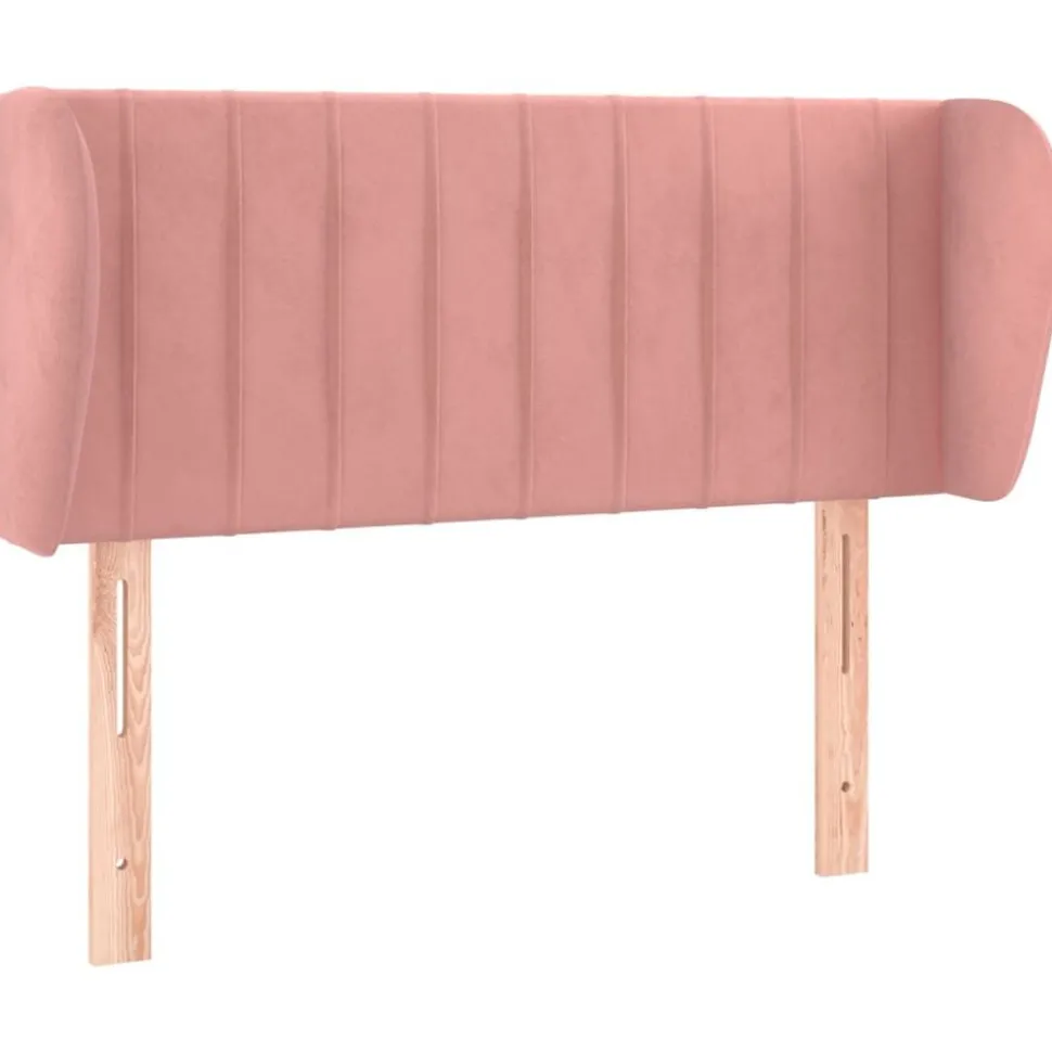 vidaXL Sänggavel med kanter rosa 83x23x78/88 cm sammet