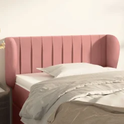 vidaXL Sänggavel med kanter rosa 83x23x78/88 cm sammet