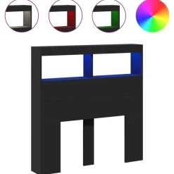 Sale vidaXL Sänggavel med LED 100x17x102 cm Svart