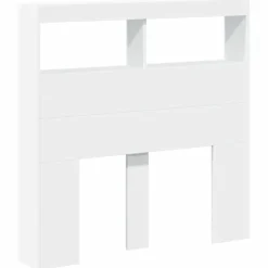 vidaXL Sänggavel med LED vit 100x17x102 cm
