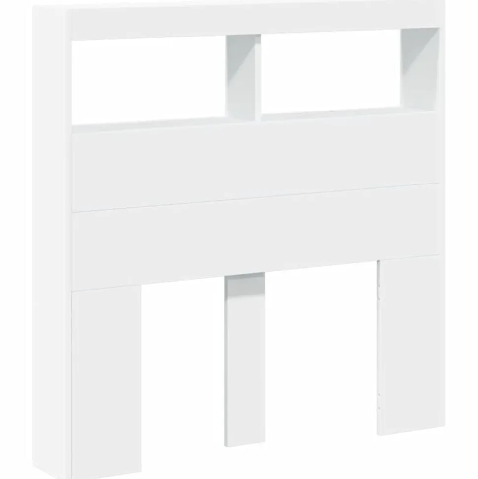 vidaXL Sänggavel med LED vit 100x17x102 cm