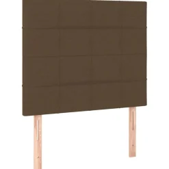 Online vidaXL Sänggavel 80x5x118/128 cm tyg Mörkbrun