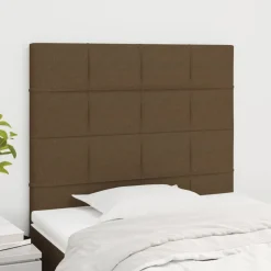 Online vidaXL Sänggavel 80x5x118/128 cm tyg Mörkbrun