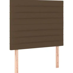vidaXL Sänggavel mörkbrun 80x5x118/128 cm tyg