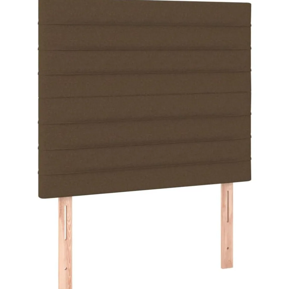 vidaXL Sänggavel mörkbrun 80x5x118/128 cm tyg