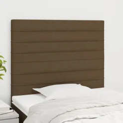 vidaXL Sänggavel mörkbrun 80x5x118/128 cm tyg