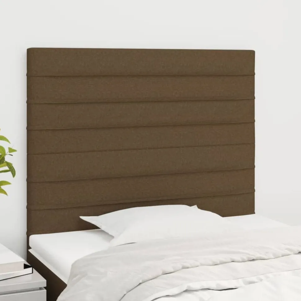 vidaXL Sänggavel mörkbrun 80x5x118/128 cm tyg