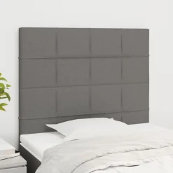 vidaXL Sänggavel 80x5x118/128 cm tyg Mörkgrå