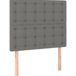 vidaXL Sänggavel mörkgrå 80x5x118/128 cm tyg