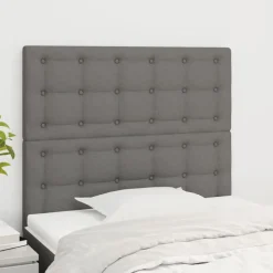 vidaXL Sänggavel mörkgrå 80x5x118/128 cm tyg
