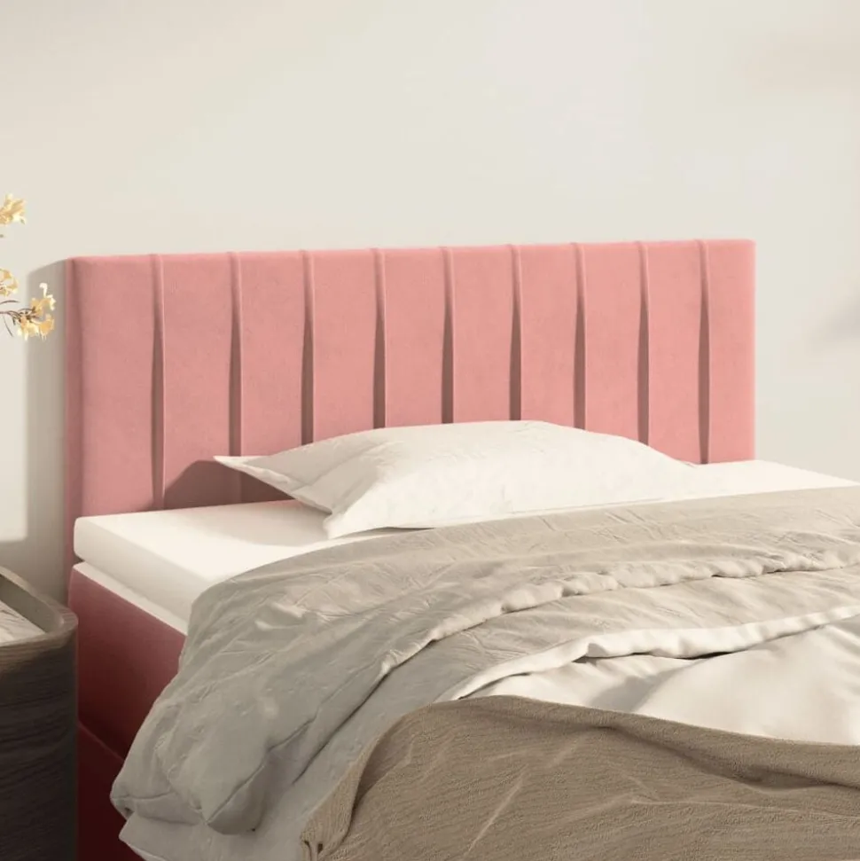 vidaXL Sänggavel rosa 80x5x78/88 cm sammet