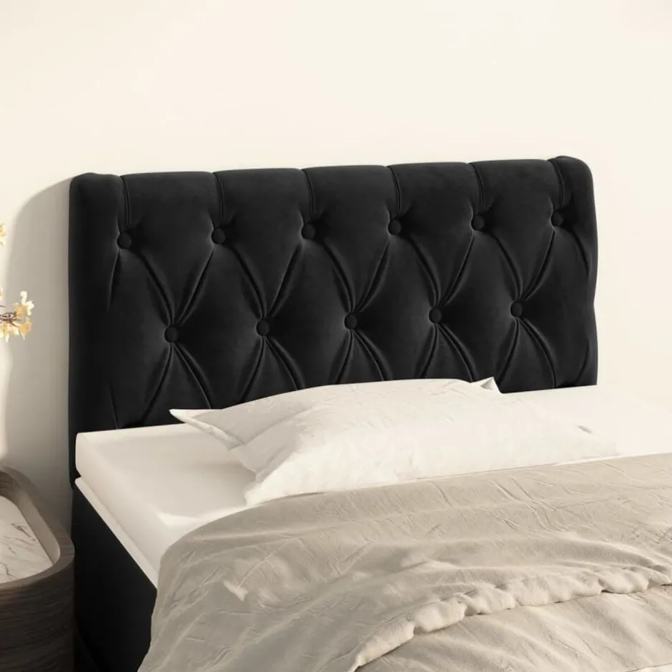 Clearance vidaXL Sänggavel 80x7x78/88 cm sammet Svart