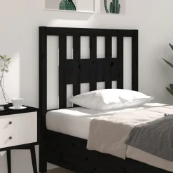 Outlet vidaXL Sänggavel 81x4x100 cm massiv furu Svart