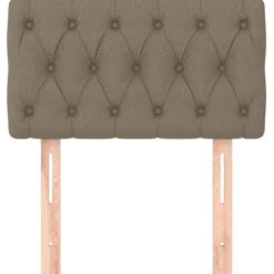vidaXL Sänggavel taupe 80x7x78/88 cm tyg