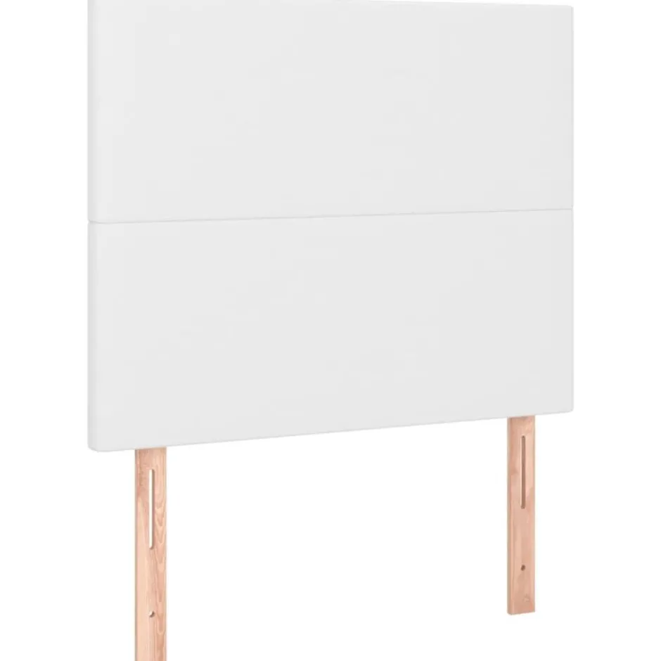 vidaXL Sänggavel 80x5x118/128 cm konstläder Vit